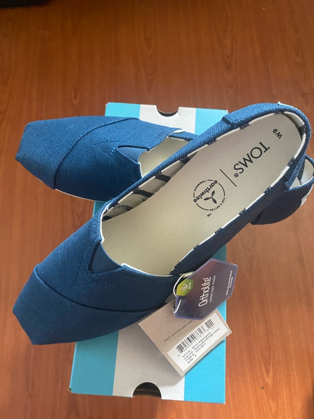 Toms Women's Slingback Flats in Blue Size 9W